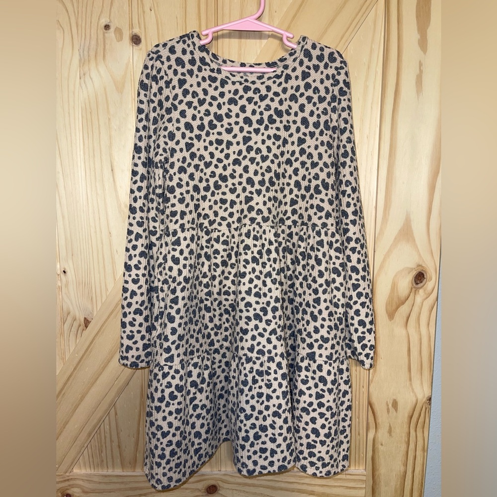 Cat & Jack Cozy Ribbed Leopard Print Girl’s Dress